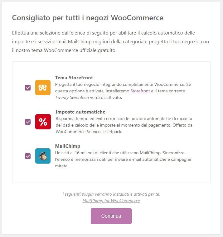 Configurazione Woocommerce - Passo 4
