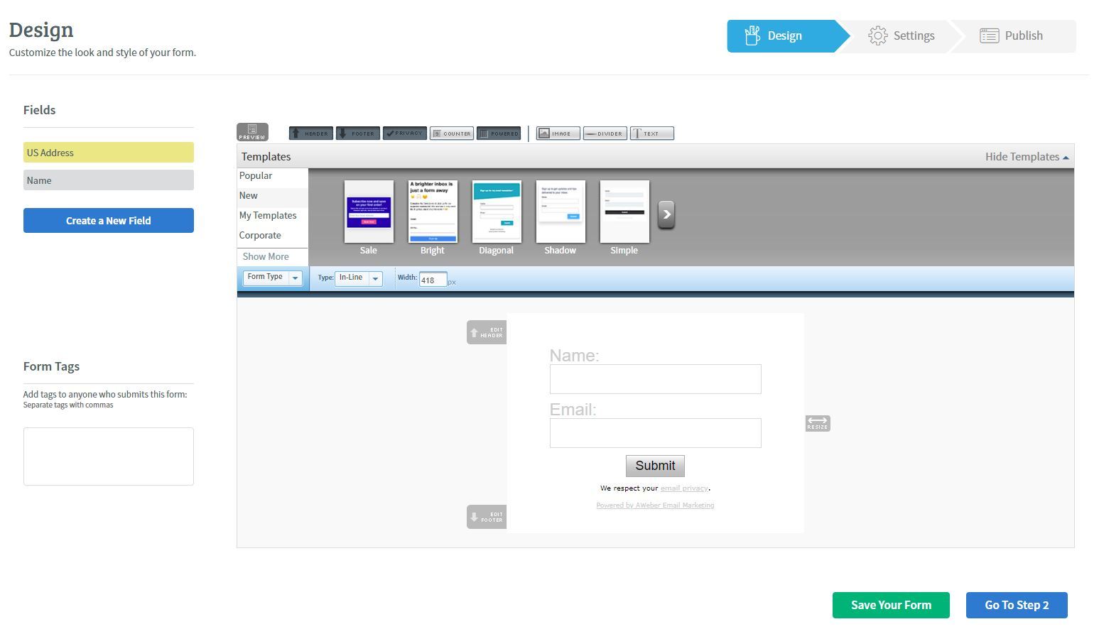 form_sign_up integrare Aweber con WordPress
