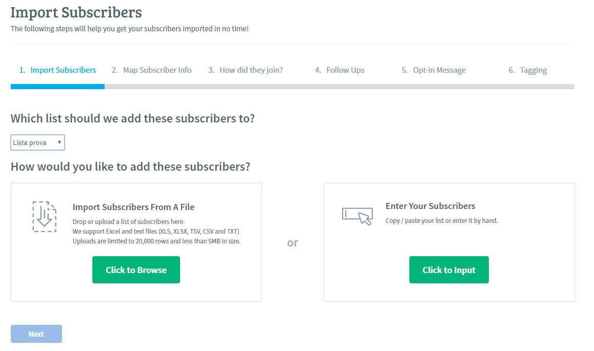 import_subscribers integrare Aweber con WordPress