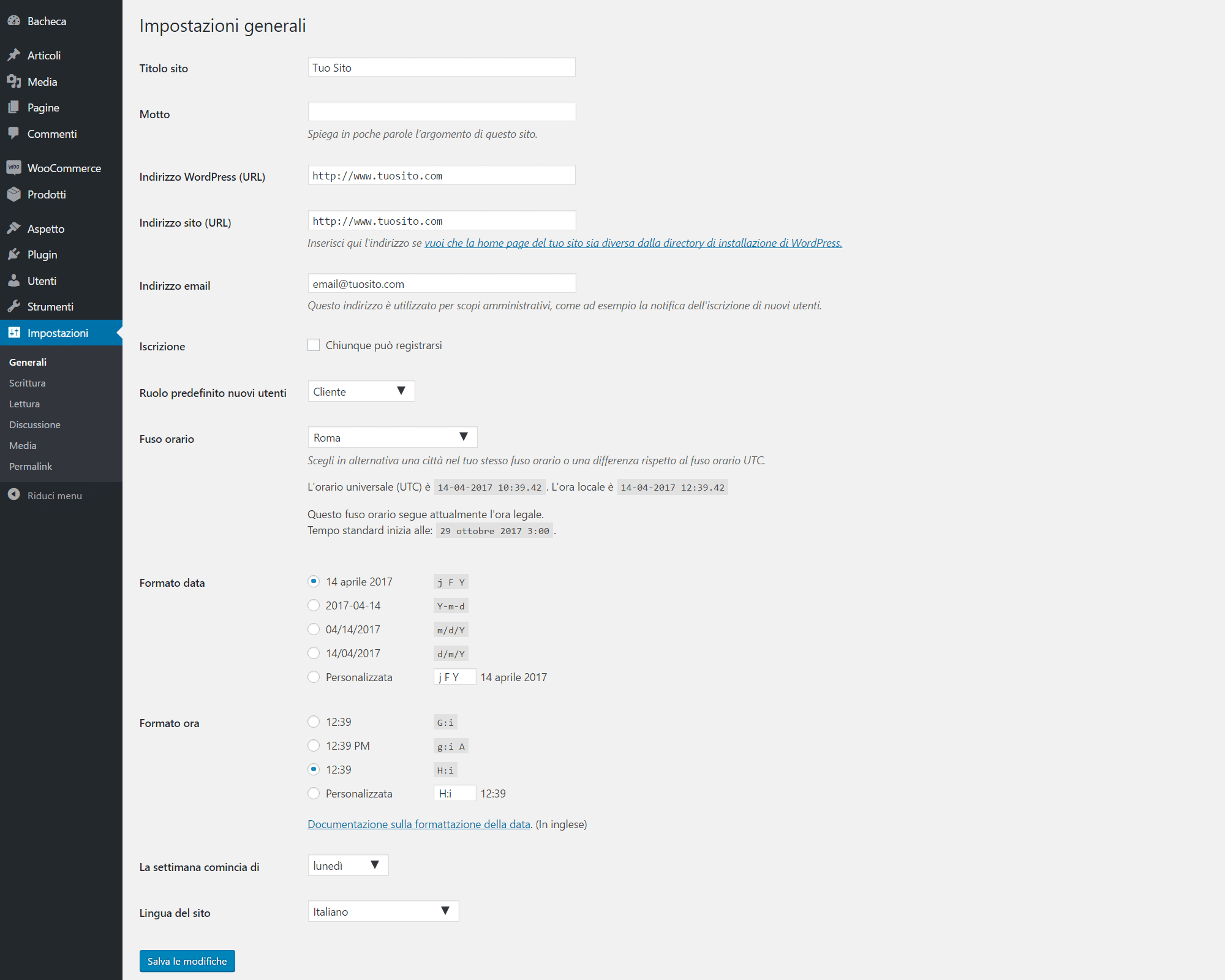 impostazioni generali