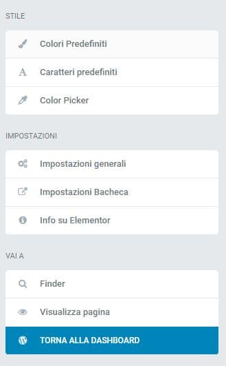 impostazioni generali Impostazioni generali