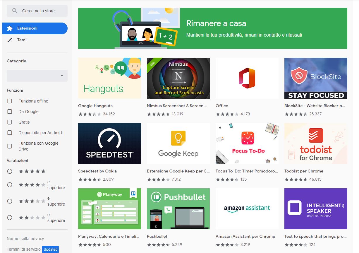 estensioni di Chrome