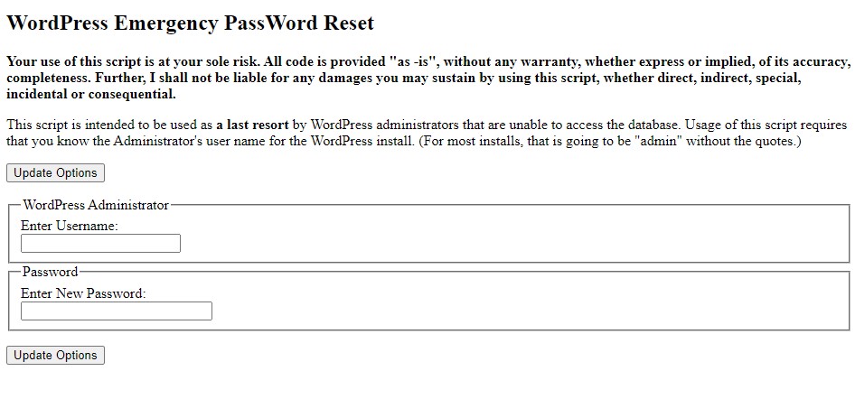 recupero password
