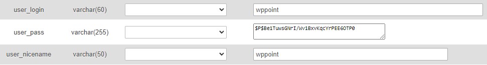 recupero password